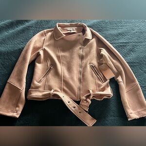 Bläshe Rose Pink Girls Faux Suede Spring Coat Jacket size M. NWT